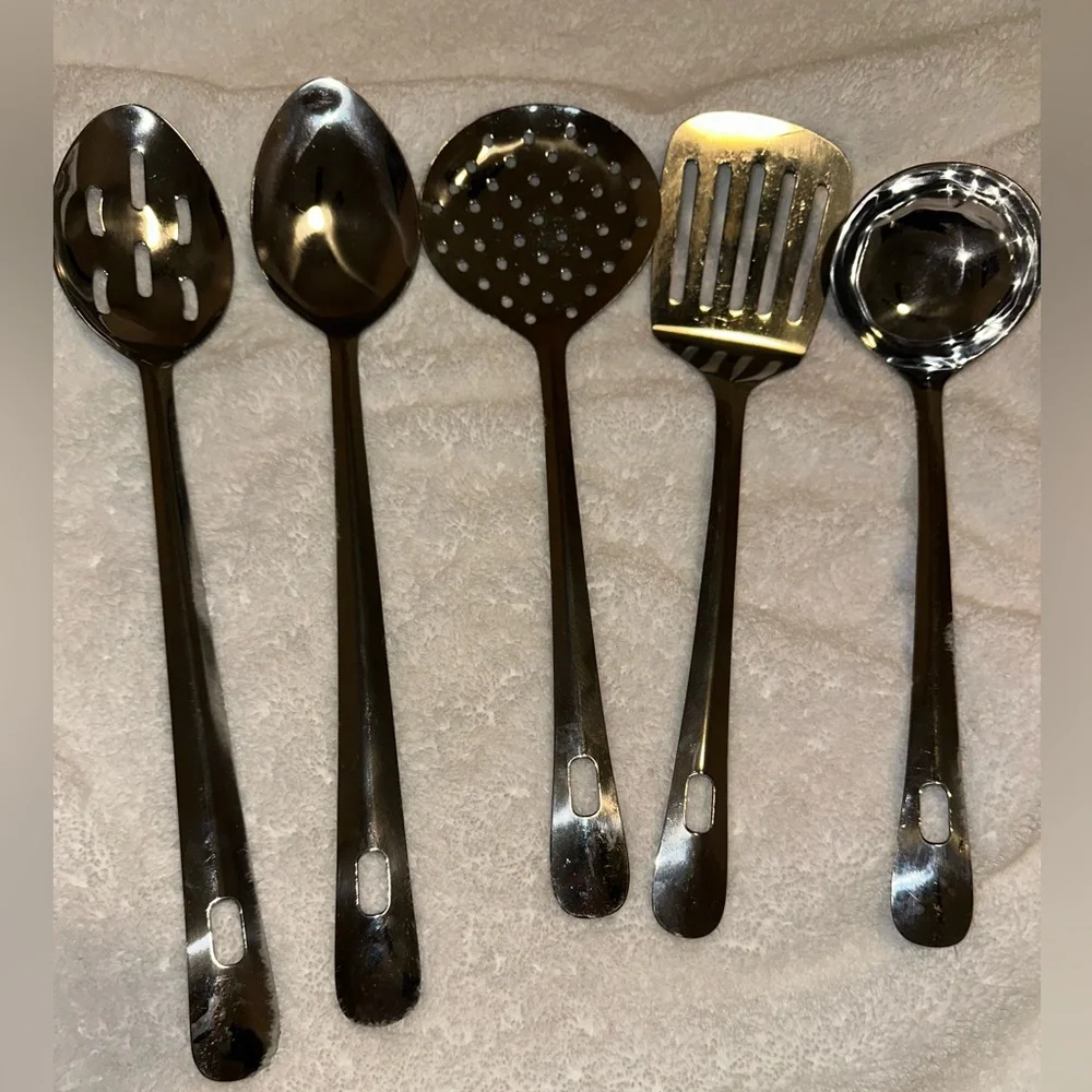 5 pack stainless steel steel spoons and utensils for dinnerware for rice salad